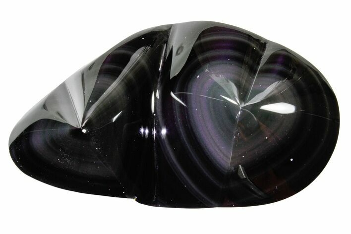 Polished Rainbow Obsidian Double Heart - Mexico #362227